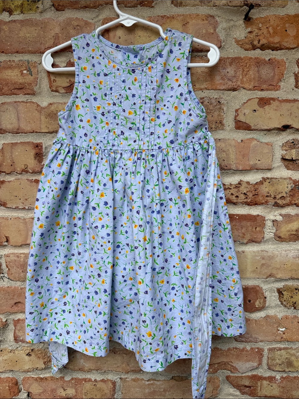 Good Lad Lavender Floral Pintuck Tie Dress